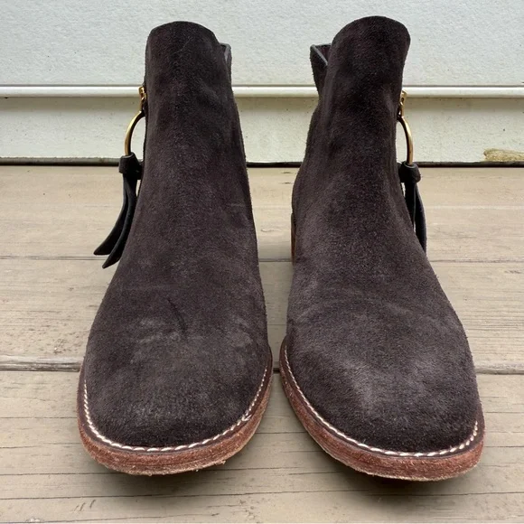 See by Chloe suede Louise ankle booties in Dark Brown size 37 - Picture 3 of 16